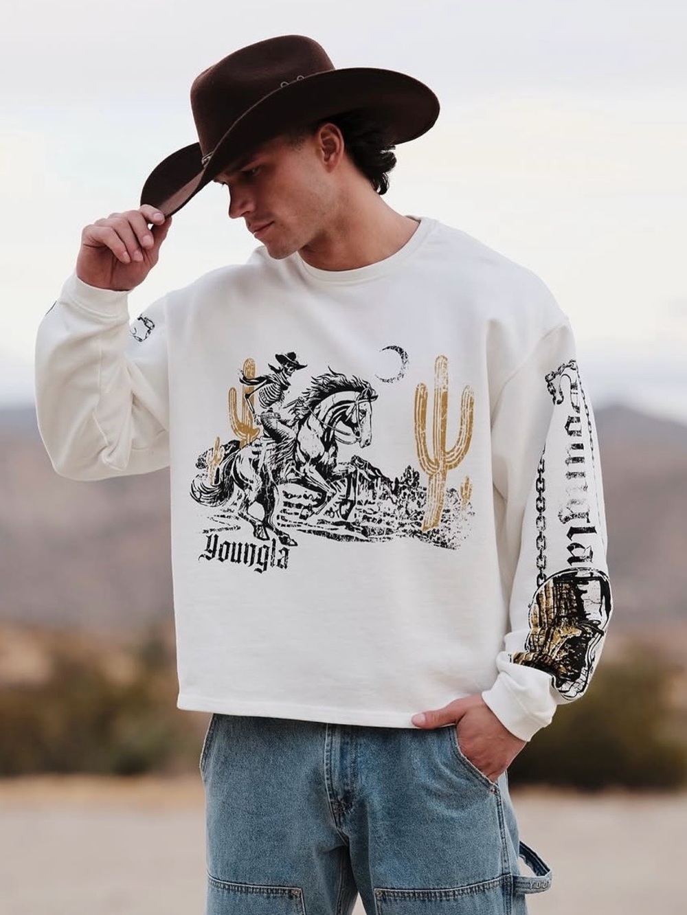 YOUNGLA 5032 Rodeo Long sleeve Crewneck